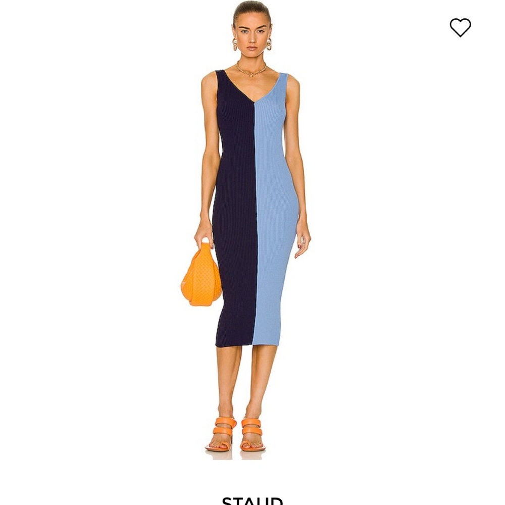 Staud Dana Blue Midi Dress Size S